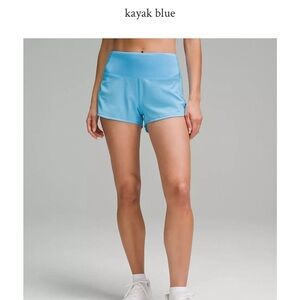 Lululemon Speed Up High Rise Lined Short 2.5” in Light Kayak Blue size 10